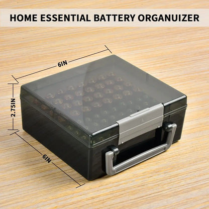 Organizador de pilas con capacidad para 72 pilas AA y AAA, caja para pilas, contenedor para garaje, dispensador organizador de cajones para el hogar.