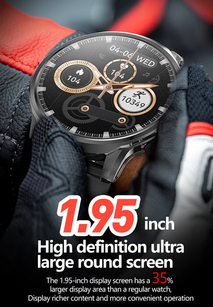 Reloj inteligente LIGE de 1,95 pulgadas con pantalla grande Ultra HD para hombre, llamadas Bluetooth, batería de 500 mAh, para deportes al aire libre y fitness, compatible con Android e iOS.