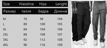 2024 Men's Cargo Pants Casual Multi Pockets Military Tactical Pants Male Outwear Loose Straight slacks Long Trousers Plus size