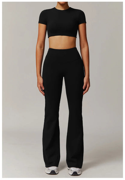 Women's Tracksuit 2PCS Yoga Sets Sportswear Workout Fitness Long Sleeved Sports Bra High Waist Leggings Gym Clothing Sports Suit