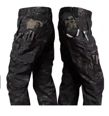 Tactical Cargo Pants Mens Multi-Pockets Wear-resistant Military Trousers Outdoor Training Hiking Fishing Casual Loose Pants Male