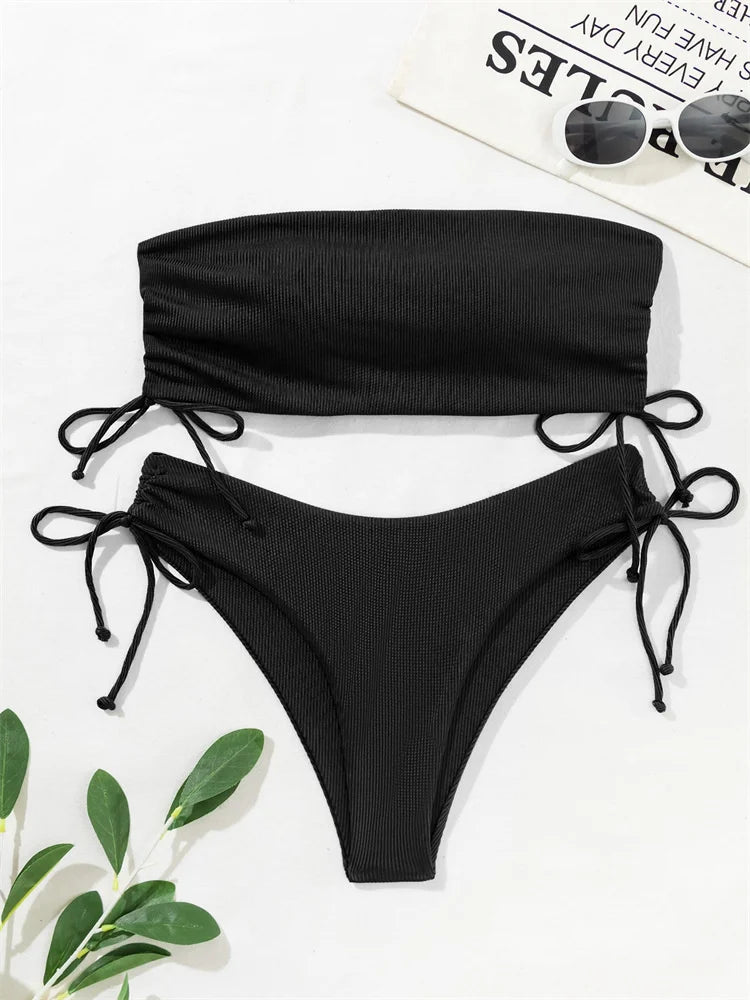 Nuevos bikinis sólidos sexis para mujer, trajes de baño push up para mujer, trajes de baño para nadar, conjunto de bikini brasileño para niña, ropa de playa para bañador