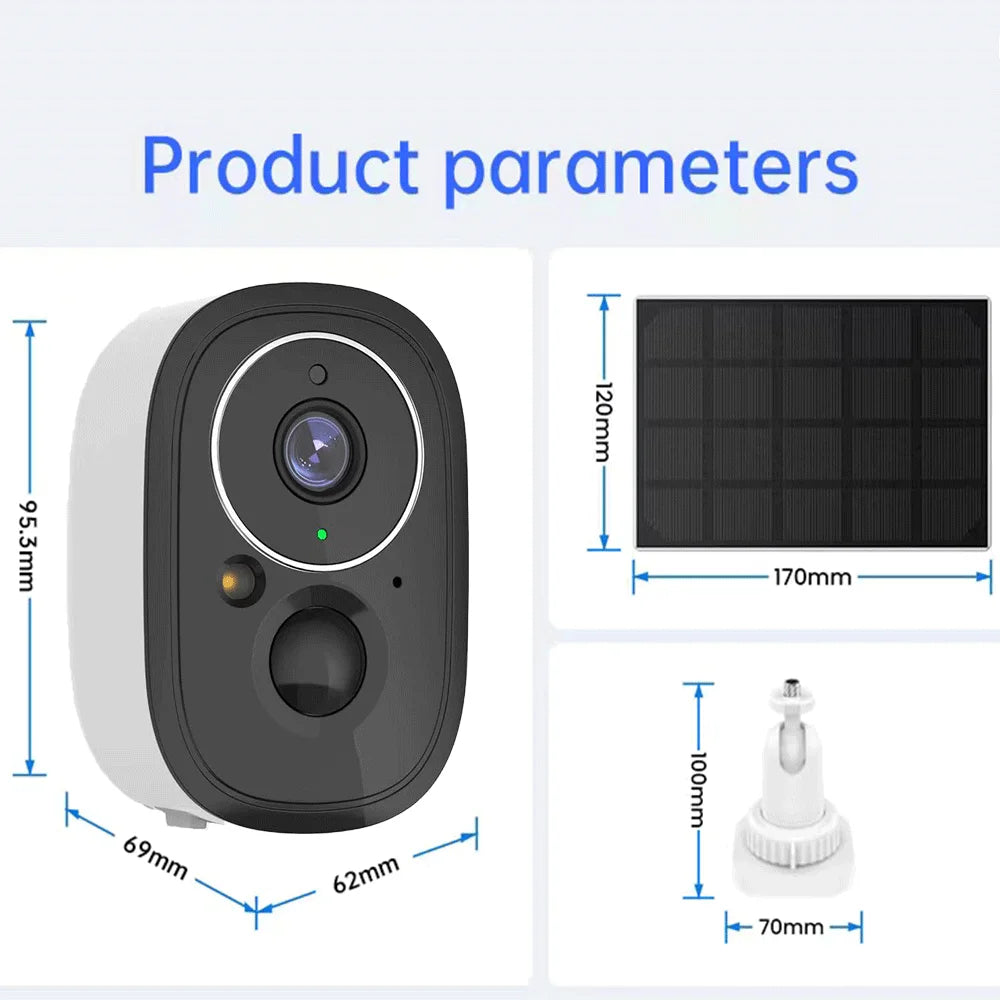 Cámara de seguridad exterior inalámbrica Tuya de 5 MP con WiFi y energía solar, batería de bajo consumo, sensor PIR de presencia, cámara IP de vigilancia a color para visión nocturna
