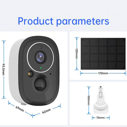 Cámara de seguridad exterior inalámbrica Tuya de 5 MP con WiFi y energía solar, batería de bajo consumo, sensor PIR de presencia, cámara IP de vigilancia a color para visión nocturna