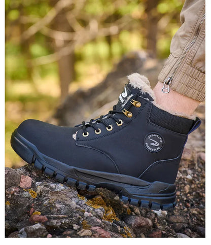 Botas de seguridad para el trabajo para hombre, cálidas y resistentes al agua, con punta de acero, para invierno, 2024