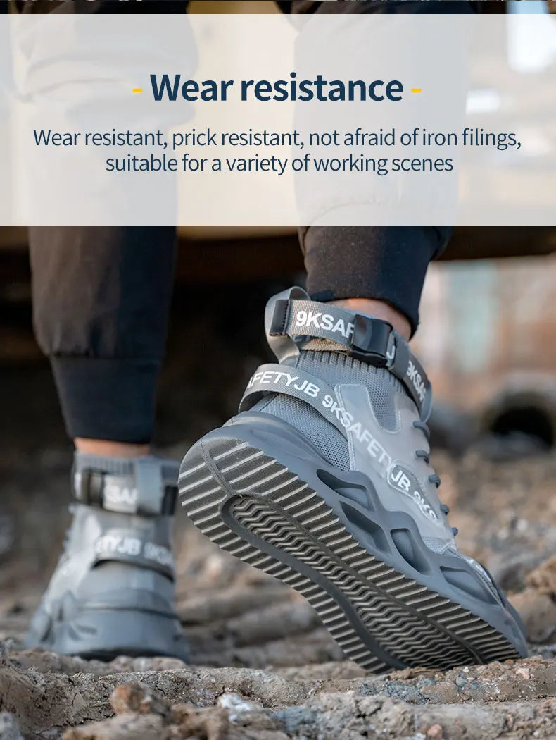 Zapatos de seguridad con puntera de acero para hombre y mujer, botas de trabajo ligeras, transpirables y cómodas, zapatillas de seguridad para la construcción industrial, botas para hombre.