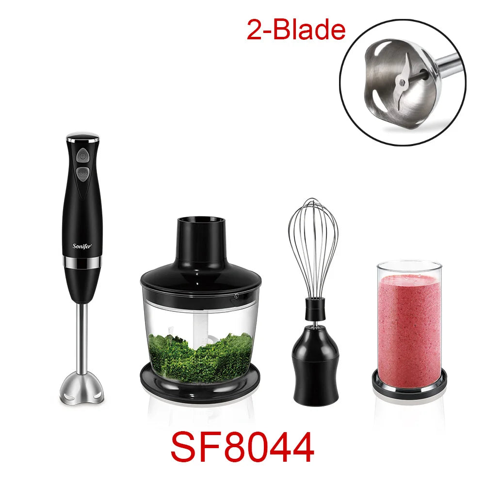 Batidora de mano de acero inoxidable 3 en 1, batidora eléctrica de inmersión con bol, picadora de carne y verduras, batidora Sonifer