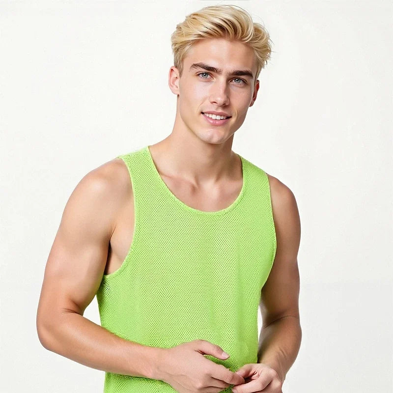 Chaleco deportivo, traje de entrenamiento sin mangas para correr, suelto, de secado rápido para hombres, top profesional transpirable y que absorbe el sudor