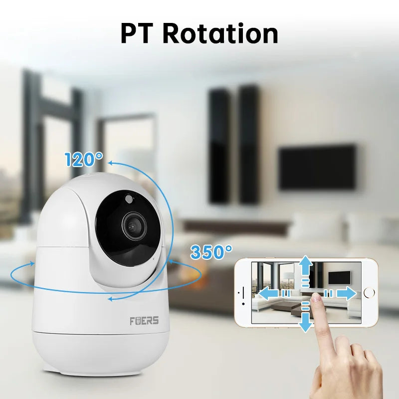 Cámara WiFi Fuers de 5 MP, Tuya Smart Home, cámara de vigilancia IP inalámbrica para interiores, detección IA, seguimiento automático, monitor de seguridad para bebés.