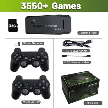 Consola de videojuegos M8, mando inalámbrico dual de 2,4 G, 4K, 10 000 juegos, 64 GB, retro, regalo de Navidad