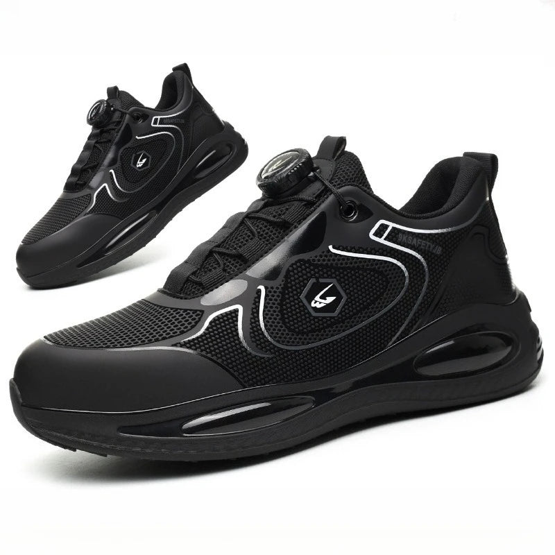 Bota de seguridad para hombre y mujer, resistente a impactos y pinchazos, con suela de goma ligera, forro interior cómodo y protección antisalpicaduras.