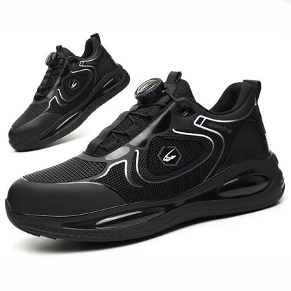 Bota de seguridad para hombre y mujer, resistente a impactos y pinchazos, con suela de goma ligera, forro interior cómodo y protección antisalpicaduras.