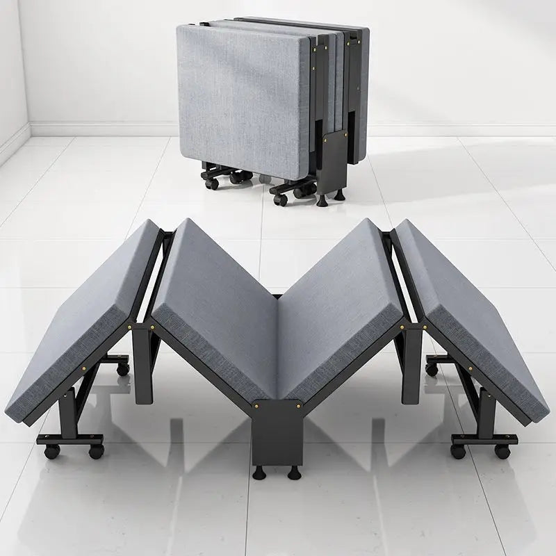 Cama individual plegable de lujo de tablero duro engrosado con un 60 % de descuento. Cama sencilla para la oficina, el almuerzo o la hora del almuerzo.