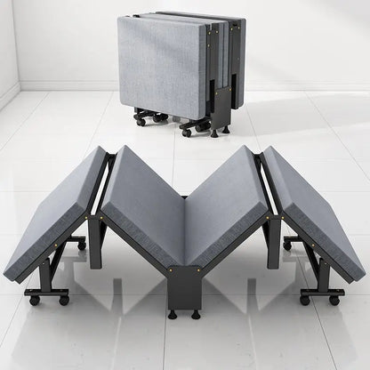 Cama individual plegable de lujo de tablero duro engrosado con un 60 % de descuento. Cama sencilla para la oficina, el almuerzo o la hora del almuerzo.