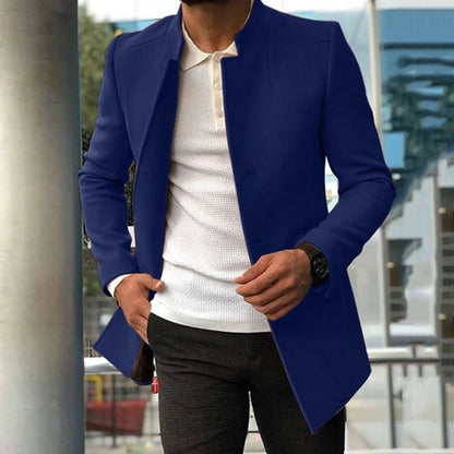 Chaquetas cortavientos para hombre, estilo business casual, de mezcla de lana, moda otoño-invierno, cuello alto, estilo vintage. Ropa de abrigo para hombre.