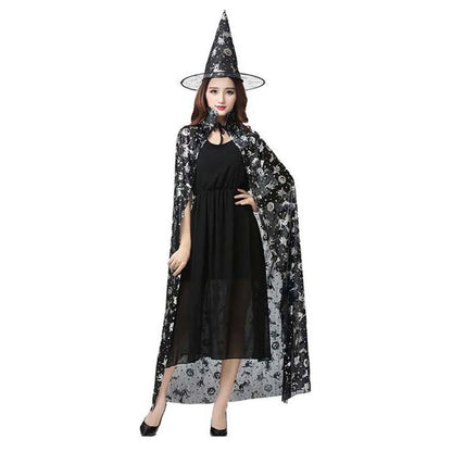 Masquerade Show Performance Costumes Halloween Cloak Sets Pumpkin Ghost Scary Costumes Bat Hat Cosplay Wizard Robe Adult