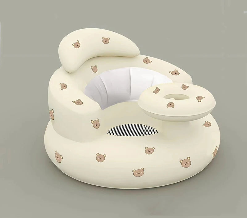 Asiento inflable para bebé con bomba de aire incorporada, silla de apoyo para la espalda para bebés de 0 a 3 años, silla de ducha portátil, asiento de suelo