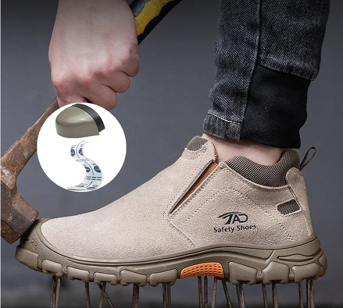 Botas de seguridad de soldadura de corte bajo para hombre, zapatos de trabajo de construcción antiaplastamiento, zapatos indestructibles a prueba de pinchazos, botas de trabajo de seguridad.