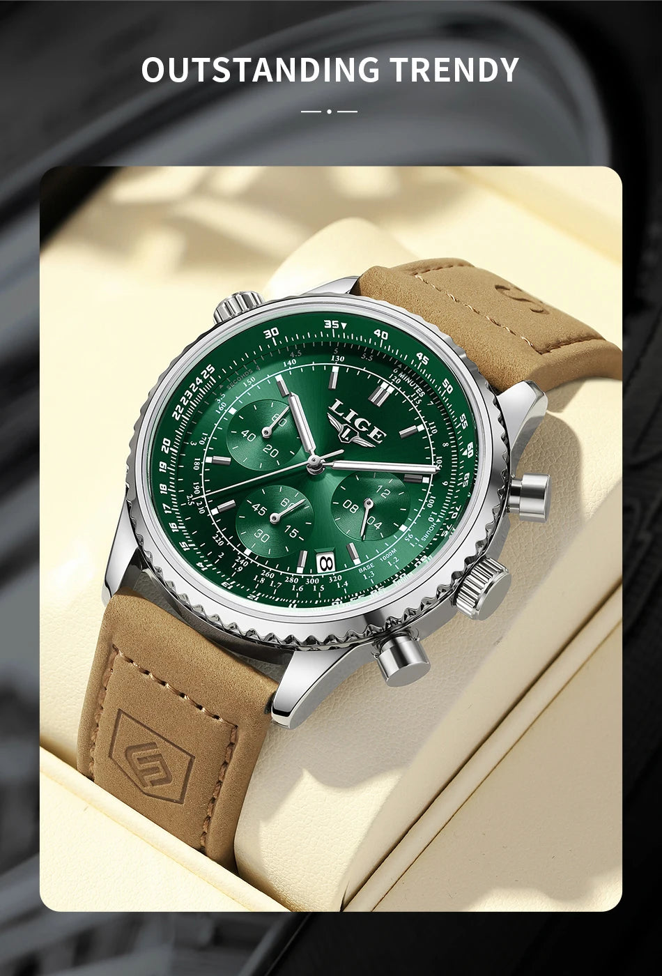 Relojes de lujo LIGE para hombre, cronógrafo con fecha, acero inoxidable, resistente al agua, luminoso, deportivo, militar, de cuarzo