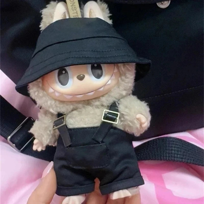 Para Labubu 15-17 cm v1v2 Conjunto de accesorios de atuendo Mini sombrero mono decoración ropa pequeña juguetes para niños regalo de cumpleaños