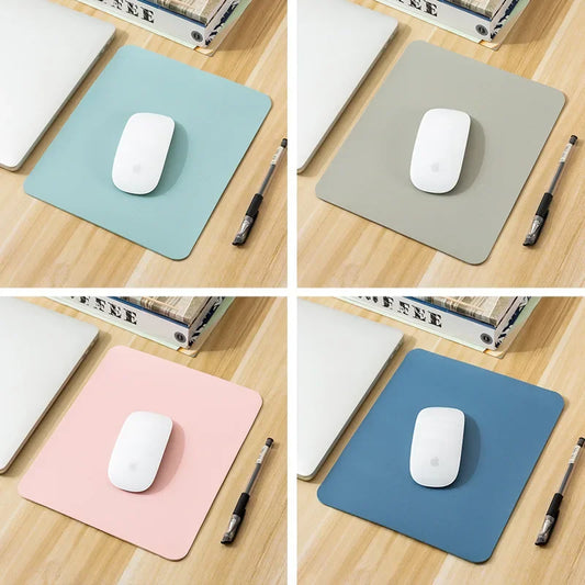 Alfombrilla de ratón pequeña de PU antideslizante para juegos de escritorio, impermeable, antiarañazos, fácil de limpiar, para PC, portátil y de escritorio