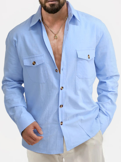 Camisas de lino y algodón para hombre, cuello clásico, estilo hawaiano, ligeras, transpirables, blancas, tallas grandes, estilo casual urbano.