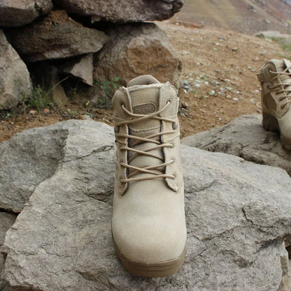 Botas de hombre para invierno y otoño, calzado de trabajo de alta calidad, botas tácticas de combate para el desierto, botas de nieve de cuero, botas de invierno.