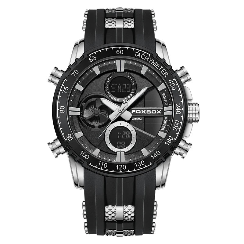 Nuevo reloj cronógrafo deportivo informal para hombre, con correa de silicona, de cuarzo, con esfera grande y punteros luminosos, resistente al agua