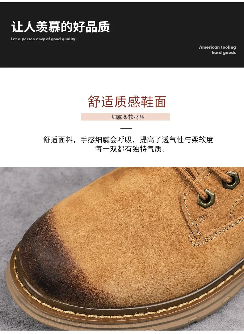 Botas de nieve para hombre, ideales para el invierno. Botas clásicas de caña alta para senderismo, con suela gruesa antideslizante y gran practicidad.