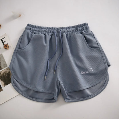 Pantalones cortos informales holgados adelgazantes de verano para mujer, con estampado de cuadros finos, ropa exterior