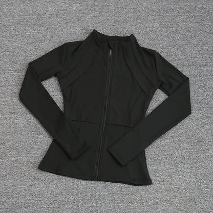 Chaqueta deportiva para mujer, camiseta de yoga, ajustada, de manga larga, para correr, pilates y fitness