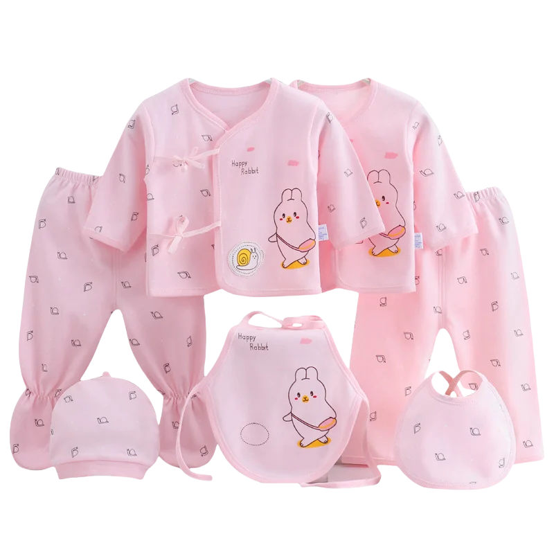 Ropa para bebés niñas recién nacidas 100% algodón, conjunto de top, gorro, baberos y pantalones de 0 a 3 meses