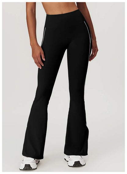 Leggings acampanados, pantalones de yoga para mujer, cintura alta, transpirables, de pierna ancha, ideales para gimnasio, deportes y danza.