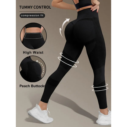Women's High Waist Seamless Yoga Pants - Quick-Drying、Elastic Sports Pants，Suitable for fitness and training