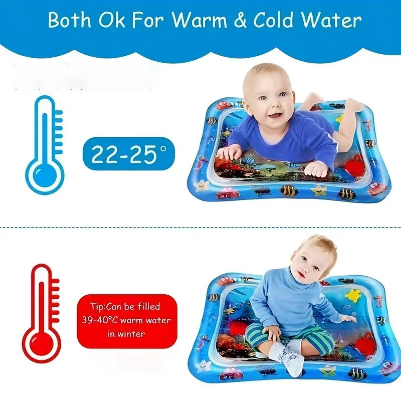 Colchoneta inflable para jugar boca abajo, colchoneta de juego premium para bebés, cojín de agua inflable, gimnasio interactivo para bebés, juguetes para el desarrollo sensorial.