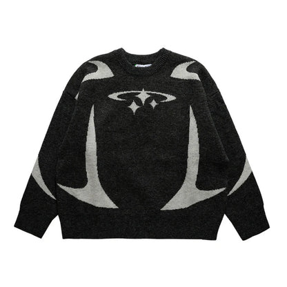 GRAN PROMOCIÓN Suéter retro Y2K en otoño e invierno Suéter con estampado de estrellas Y2K Suéter Harajuku de invierno Ropa estética unisex