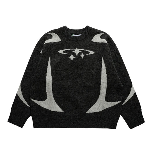 GRAN PROMOCIÓN Suéter retro Y2K en otoño e invierno Suéter con estampado de estrellas Y2K Suéter Harajuku de invierno Ropa estética unisex