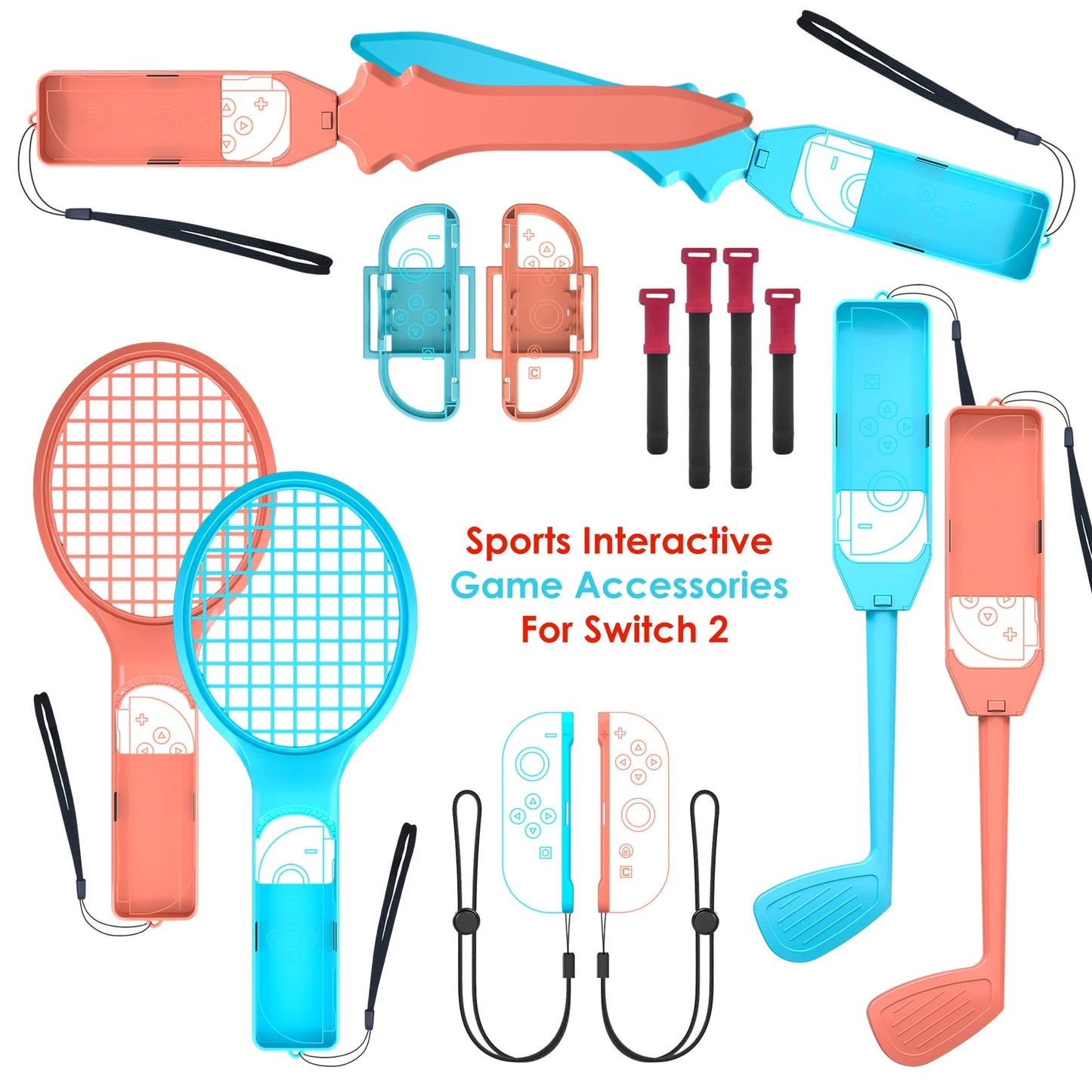 Accesorios para juegos deportivos interactivos para Switch 2: boxeo, tenis, golf y esgrima para la consola NS 2. Regalo para gamers.