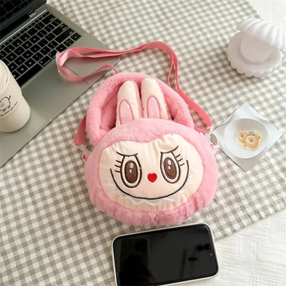 Lindo bolso bandolera de felpa, recién llegado, de tela suave, con cierre de cremallera, bolso de un solo hombro, almacenamiento para niñas, estilo de negocios OL
