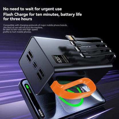 Cargador portátil de alta capacidad Oneplus de 500.000 mAh y 120 W, 4 en 1, con carga rápida y cables, para Samsung y iPhone.