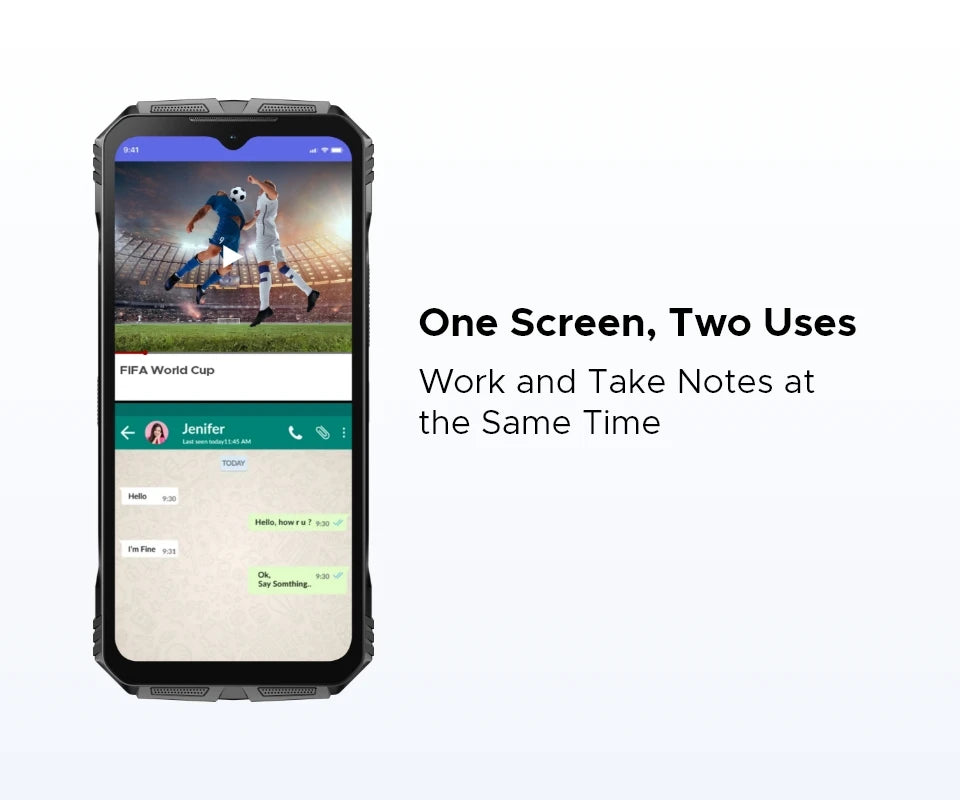 Teléfono resistente DOOGEE S Cyber ​​Pro, 12 GB de RAM, 512 GB de almacenamiento, procesador Helio G100, pantalla IPS FHD+ de 6,6" y 120 Hz, batería de gran capacidad de 10800 mAh, carga de 33 W y NFC.