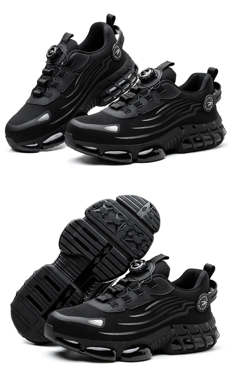 Small Size Rotary Buckle Work Safety Shoes For Men Air Soft Sole Lightweight Protective Work Sneakers Men and Women Shoes
