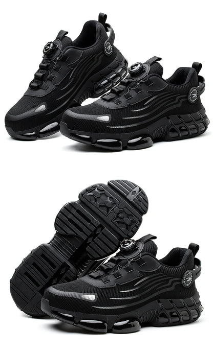 Small Size Rotary Buckle Work Safety Shoes For Men Air Soft Sole Lightweight Protective Work Sneakers Men and Women Shoes