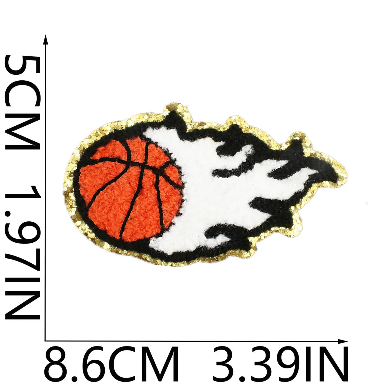 Emblema de baloncesto deportivo, accesorios de ropa, insignia, pegatina bordada, parches termoadhesivos