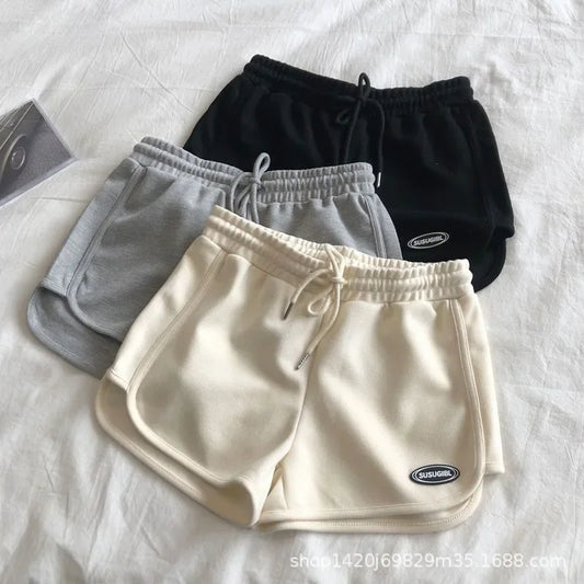 Pantalones cortos de verano para mujer, en forma de A, ajustados, versátiles, holgados, para chica, para verano, para exteriores, informales, deportivos, de tres piezas