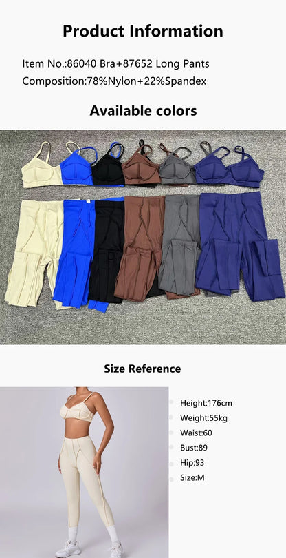 2025 New Yoga Set  2Pcs Sports Suit Women Sexy Workout Bra Suit Running Gym High Waist Legging Quick Dry Tight Yoga Clothing