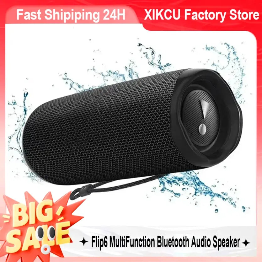 XIKCU Flip6 - Altavoz Bluetooth multifunción, audio TWS, caja de sonido para exteriores, subwoofer portátil, altavoz inalámbrico para cine en casa, doble altavoz