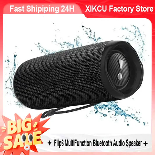 XIKCU Flip6 - Altavoz Bluetooth multifunción, audio TWS, caja de sonido para exteriores, subwoofer portátil, altavoz inalámbrico para cine en casa, doble altavoz