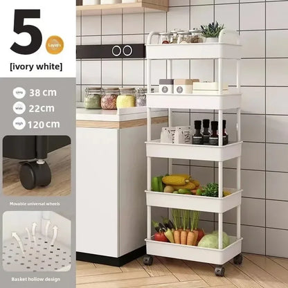 Estante de almacenamiento versátil de varios niveles para cochecitos de bebé, ideal para cocina, dormitorio, baño, inodoro móvil, organizador de piso a techo.
