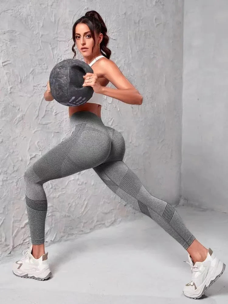 Leggings deportivos de cintura alta con rayas y malla para mujer, levantan glúteos y cadera, ideales para entrenamiento al aire libre, correr, yoga y gimnasio.